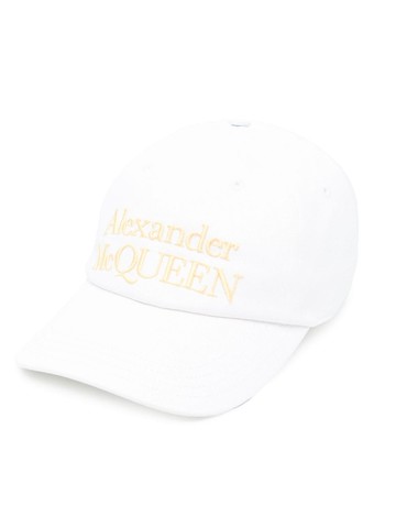 Alexander McQueen - embroidered-logo cotton cap - men - Cotton/Cotton - XL - White