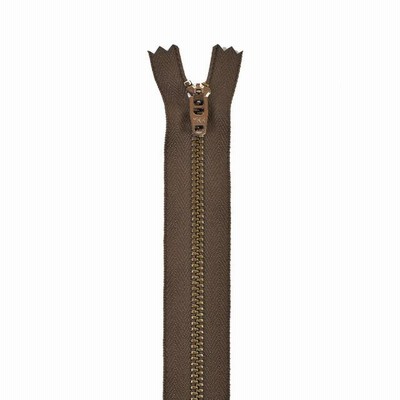 ＼期間限定10％OFF／ YKK ジーンズ用ファスナー ワイジップ 止め（3YG-KBGS-C） 20cm アンティークゴールド 569.ミルクチョコブラウン (H)_6b_