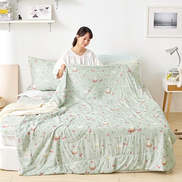 涼被 / Cool-Fi科技涼感 / Huggy 冰絲涼感被 / 綠茵小鴨 台灣製