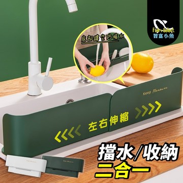 台灣出貨【廚房水槽擋水板】多功能 可收納 可伸縮 廚房收納 水槽收納 菜瓜布架