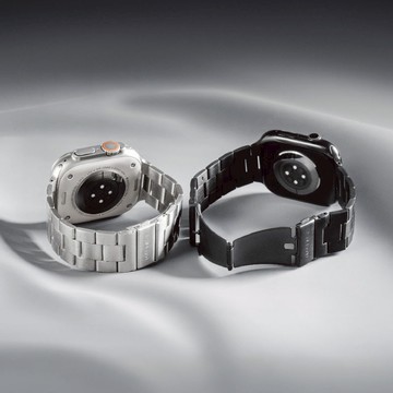 【最新Watch適配】Apple Watch Noble 不鏽鋼鏈錶環 40/41/42mm｜黑色