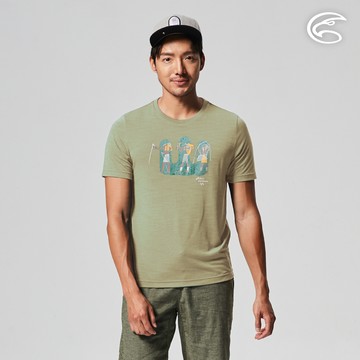 ADISI 男天絲鋅離子消臭快乾圓領T AL2211049 (M-2XL) 灰石綠   ｜ 城市綠洲