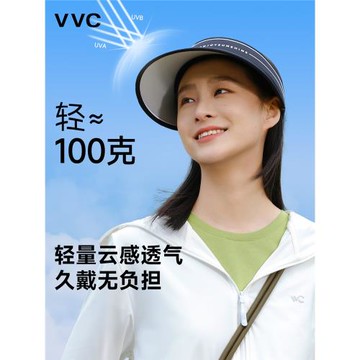 VVC女神防曬帽女夏季空頂帽防紫外線2025新品遮臉帽子戶外遮陽帽