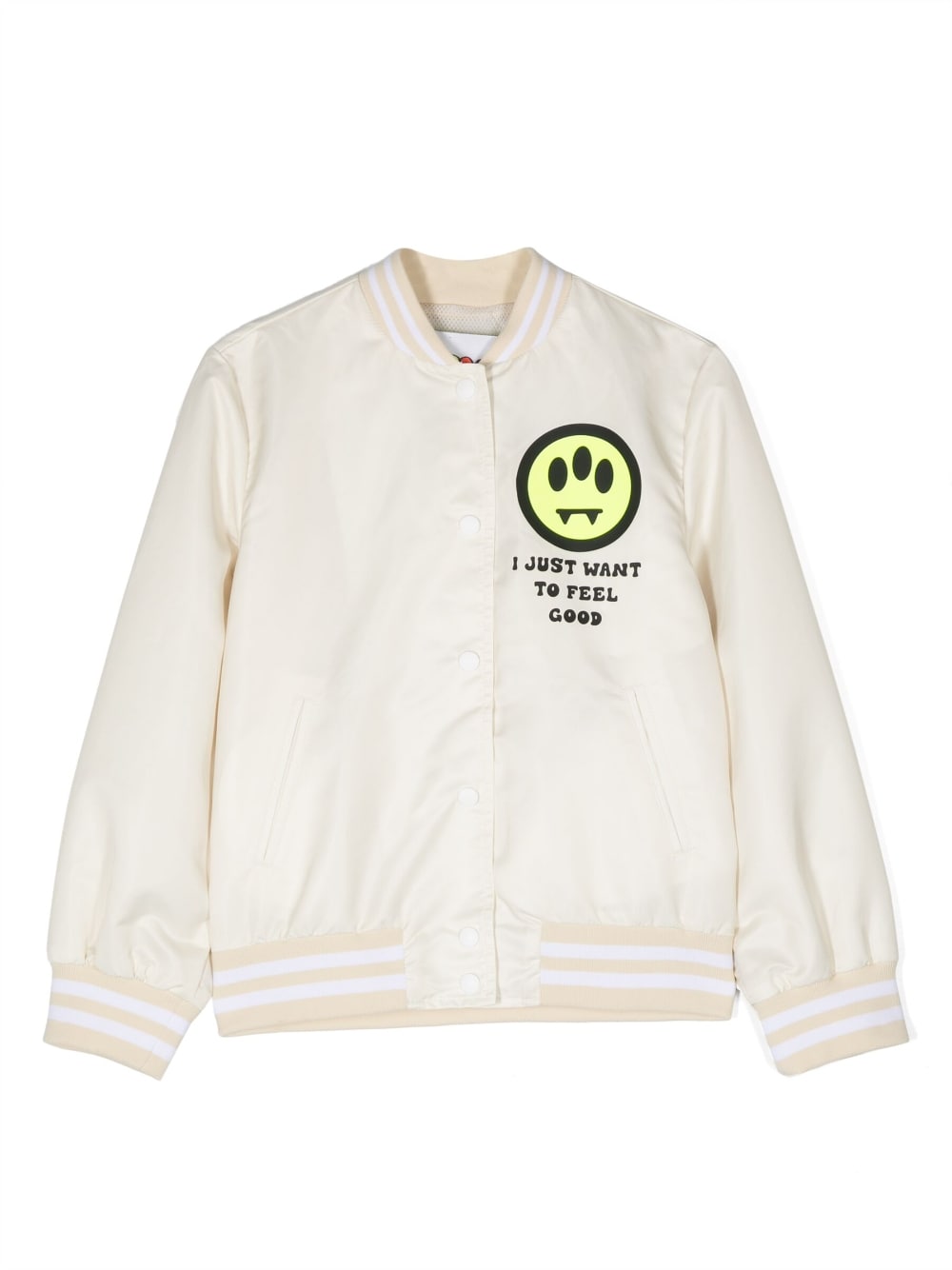 Barrow kids - emoji-print bomber jacket - kids - Polyester - 10 yrs - Neutrals