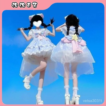 🔥臺灣最低價🔥星光甜心lolita可愛魔卡少女 百變小櫻洛麗塔 天使COS服 紫色公主裙