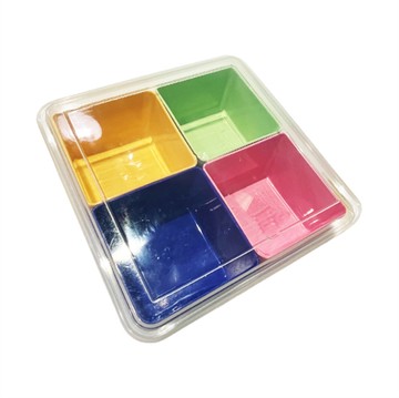 SL 三榮塑膠 方形繽紛四色微波保鮮盒 附一大蓋  1組  18 x 18 x 7cm