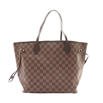 LOUIS VUITTON 路易威登 Neverfull MM 購物包 肩背包 棕色 棋盤格帆布 N41358 【二手名牌BRAND OFF】