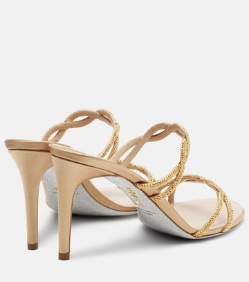 Rene Caovilla Braid crystal-embellished satin sandals