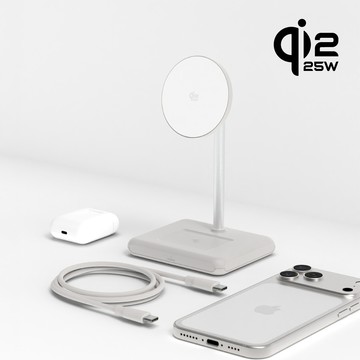 Allite WQ2 Qi2.2 2+1 磁吸無線充電座（ 認證支援 25W 無線快充 ）