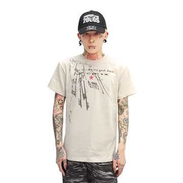 DETW 25ss*《叛》原創小眾輕亞朋克印花標語修身高級感短袖男女Te