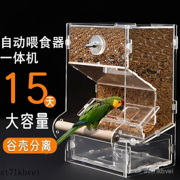 🔥鳥類專用💥免運 自動餵鳥器 鳥類餵食器 餵鳥器 自動下料餵食器 防潑灑 鸚鵡自動餵食器虎皮玄鳳鸚鵡自動餵食器鳥食盒防撒
