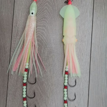 白帶天亞 太刀鱼天亚 強夜光仿生3鉤帶魚串鉤魷魚仕掛入水亮不鏽鋼太刀魚仕掛釣組漁具白帶仕掛釣組 帶魚釣組