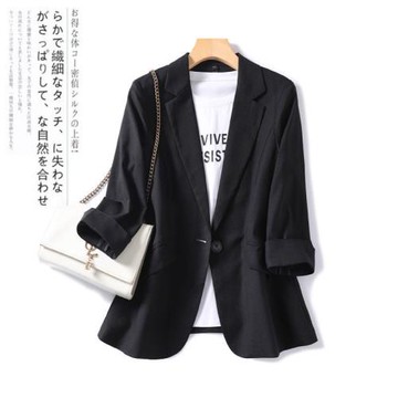 2023新款春夏季薄款小西裝外套女七分袖夏新款氣質修身西服上衣女