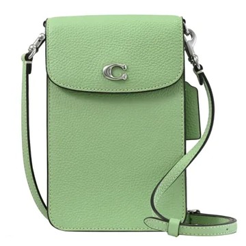 COACH CH815 經典C LOGO翻蓋斜背手機包.薄荷綠