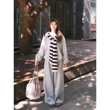 美式衛衣外套女春秋大碼新款高級感休閑運動寬松灰色假兩件上衣