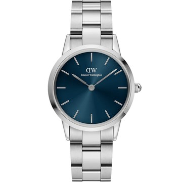 Daniel Wellington DW 女錶-36mm/銀框x藍面 Iconic Link Arctic 極簡美學手錶 DW00100458