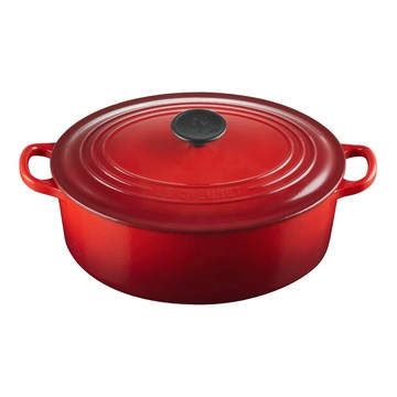 LE CREUSET 橢圓鐵鍋  櫻桃紅  1個  27cm