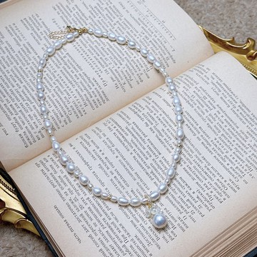 Alpha handmade 巴洛克珍珠繁花項鍊