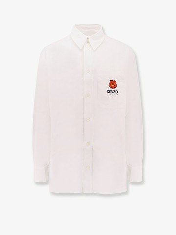 Oversize cotton shirt with boke flower embroidery - KENZO PARIS - gender_Man
