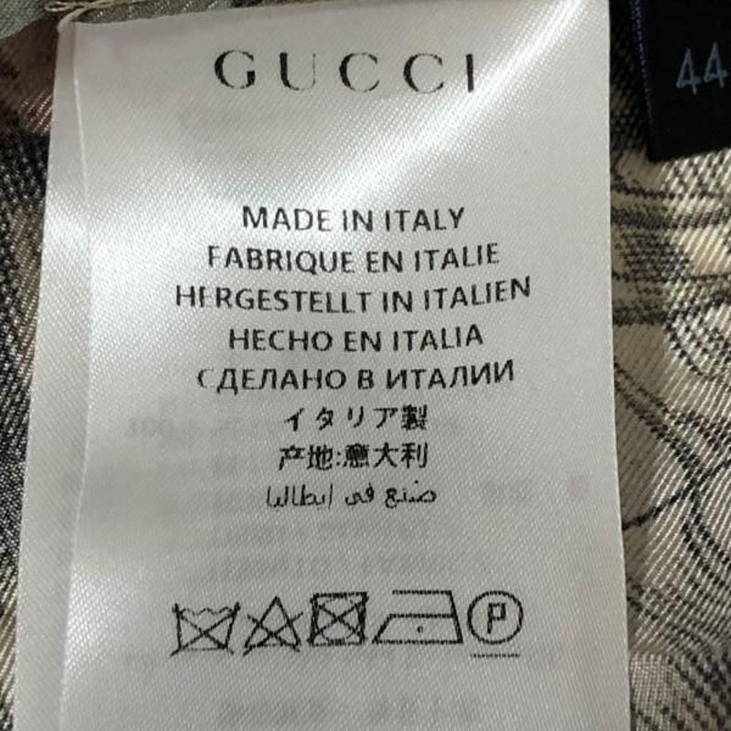 グッチ GUCCI 長袖シャツ サイズ44 S メンズ - 444465 訳あり ベージュ