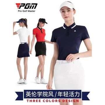 PGM高爾夫服裝女裝運動短袖上衣夏季T恤POLO衫透氣顯瘦廠家直銷