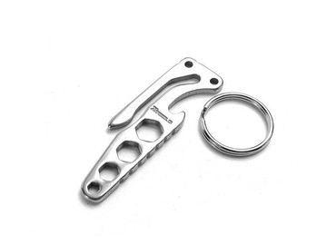 TABGEAR 口袋鑰匙夾 EDC迷你多功能工具 開瓶器 六角扳手鑰匙扣