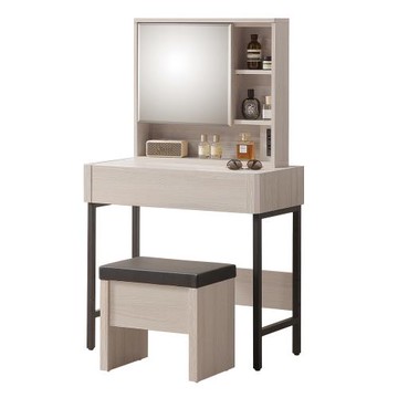 【唯熙傢俱】馬修斯橡木白2.7尺化妝台