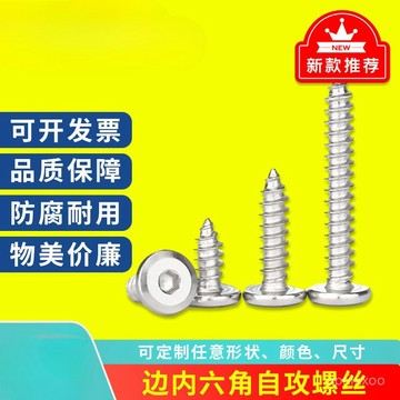 24小時熱銷自攻螺絲304不鏽鋼內六角自攻螺絲防鏽耐腐蝕倒角平頭尖尾工業螺絲 YUWC