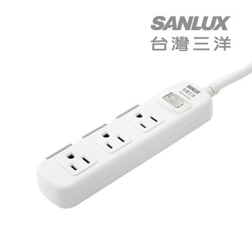 SANLUX台灣三洋防塵蓋轉接延長電源線 3孔3座1切1.8M(SYPW-W331DA)
