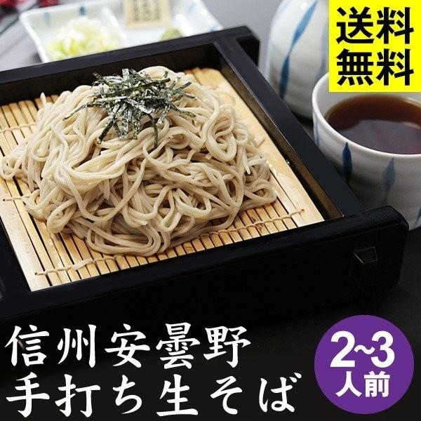 お歳暮・年越しそば ギフト 送料無料 信州・安曇野 手打生そば2〜3人前＋つゆ・薬味付