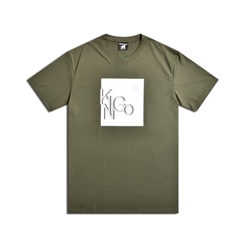 KINGO男款｜冰感系列｜軍綠印花T恤 <2XL-6XL>513610｜官方直營