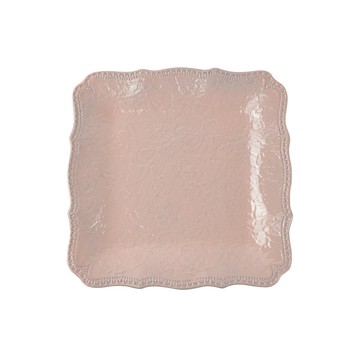 義大利VBC casa手工浮雕蕾絲系列24cm正方盤(粉紅色)
