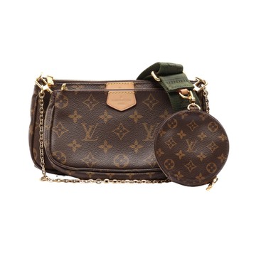 LOUIS VUITTON LV 路易威登 棕色 原花帆布 Multi Pochette Accessoires 肩背包 M44813 【二手名牌BRAND OFF】