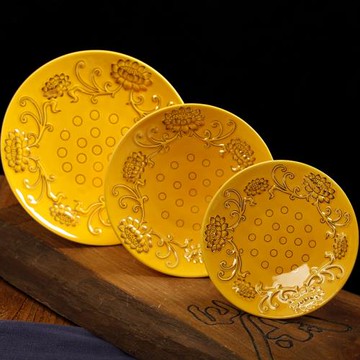 家用佛堂供佛盤果碟水果盤觀音財神貢盤高腳描金陶瓷蓮花供盤果盆