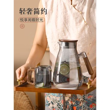 夏季冷水壺涼杯耐高溫家用涼白開水壺玻璃茶壺泡茶大容量冷泡扎壺