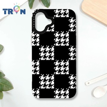 TRON IPHONE 16 PLUS 格子千鳥紋 MAGSAFE 磁吸 防摔 太空殼 透白 手機殼