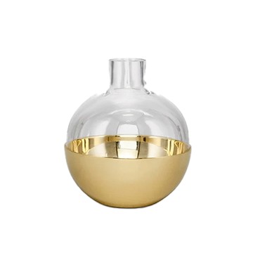 Pomme 蘋果玻璃花器（小、黃銅）