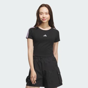 adidas 愛迪達 短袖上衣 女 短版 亞規 S BABY TEE 黑 KB7753(S3094)