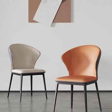 免運公司貨 附發票 現代簡約餐椅輕奢高級靠背椅加厚碳鋼材質家用北歐餐桌椅皮質椅子 快速出貨