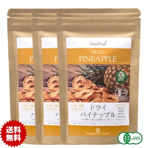 有機 ドライパイナップル無添加 砂糖不使用 65g 3袋 タイ産 JASオーガニック　パイナップル 無漂白 無保存剤 食物繊維 ミネラル