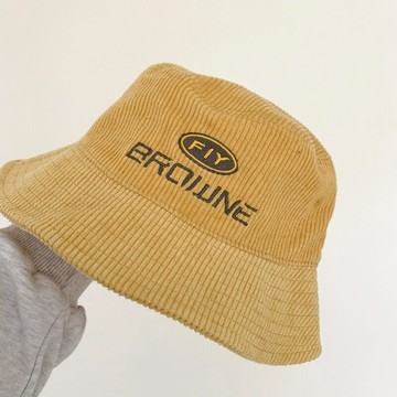 帽子新款秋冬燈芯絨盆帽女休閑小清新學生時尚漁夫帽1入