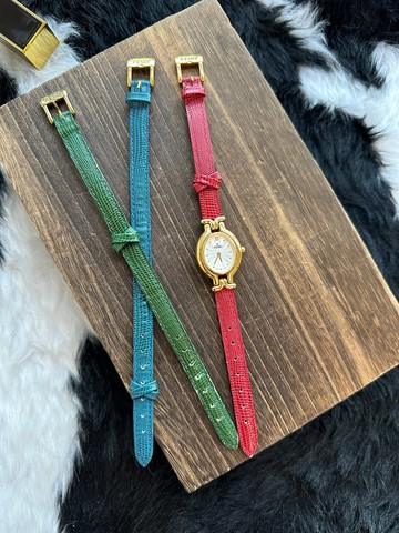 中古錶 Fendi 芬迪 三色替換錶帶橢圓腕錶