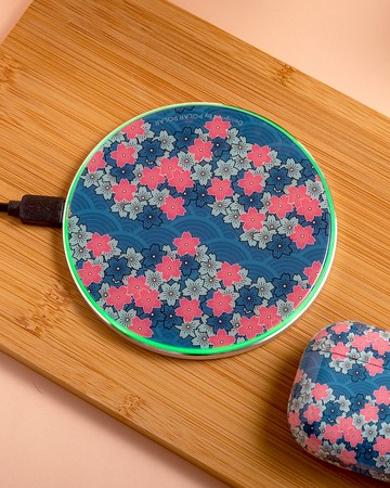 【客製化】軍藍櫻花海 無線充電盤 15W快充無線充電器