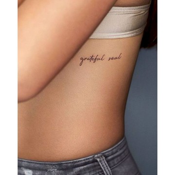「懂得感恩的靈魂」grateful soul 紋身貼紙 微刺青 小紅書同款 抖音同款 超美 紋身貼 小心機 性感 設計款