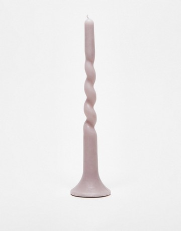 Typo tall twist candle in cream-White