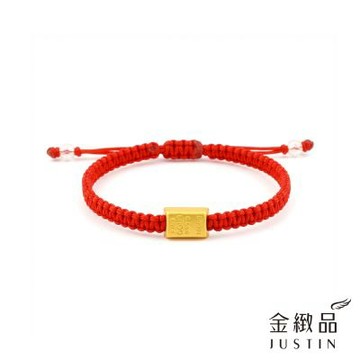 金緻品 黃金紅繩手鍊 磚進財運 0.26錢