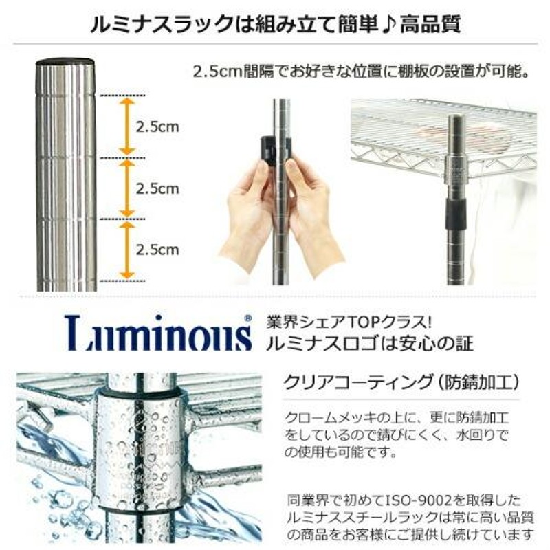 ルミナス ラック パーツ ポール レギュラー 基本ポール 延長ポール 2本