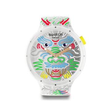 Swatch DRAGON IN CLOUD 大錶面手錶/龍年錶/瑞士製造 SB05Z102 (47mm)【官方旗艦店】
