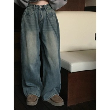 Codibook｜韓國 henique 內刷毛側褶牛仔寬褲［預購］牛仔褲 女裝