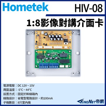 【帝網KingNet】Hometek HIV-08 對講機影像介面卡 對講介面卡 大樓用 可匹配八戶影像
